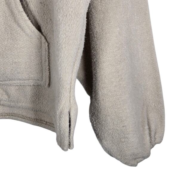 Earth Ragz Hoodie Mens Large Beige Deer Embroidered Zip Fleece Jacket Mexico - Picture 7 of 14